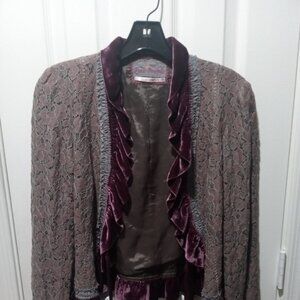 Free People Jacket with Velvet Ruffle